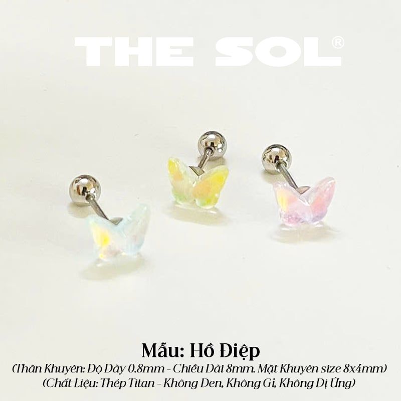  Khuyên Tai Thép Titan Màu Sắc Hologram 
