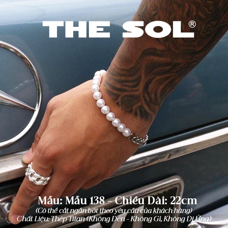 Lắc Tay Titan Unisex Pearl Chain - Mẫu 138 