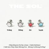  Khuyên Tai Titan Unisex Colorful Gems Cat 