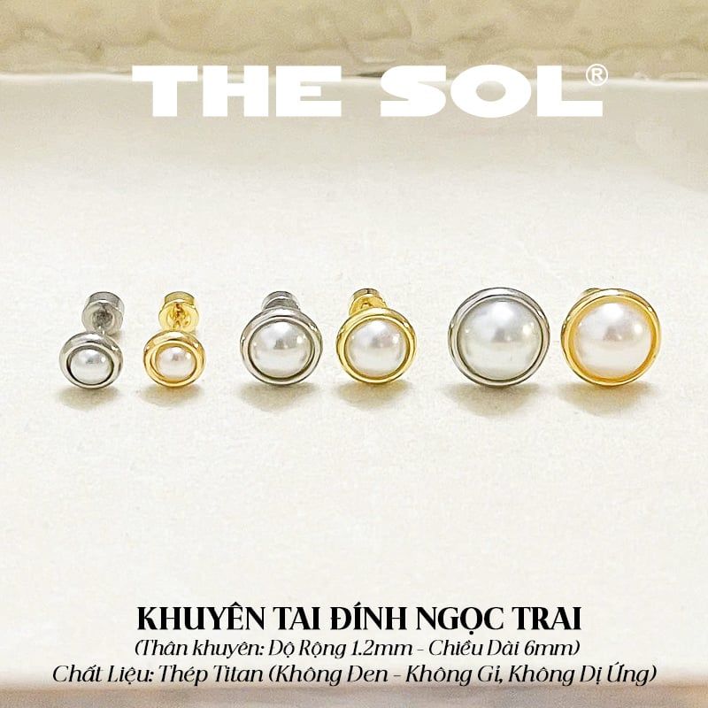  Khuyên Tai Titan Unisex Circle Pearl - [1 CHIẾC] 