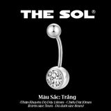  Khuyên Rốn Titan Unisex Bi Tròn Đính Đá 