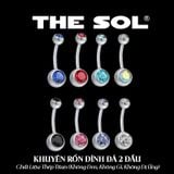  Khuyên Rốn Titan Unisex Đính Đá 2 Đầu 