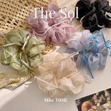  Cột Tóc Scrunchies Ribbon Bow 
