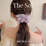  Cột Tóc Scrunchies Ribbon Bow 