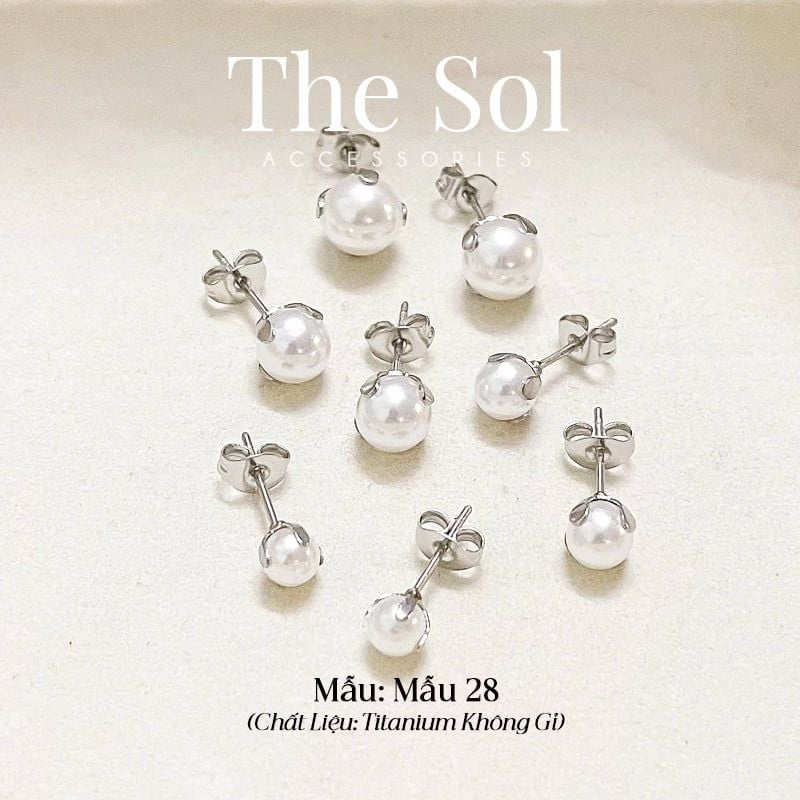  Bông Tai Titan The Pearl - Mẫu 28 