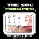  Khuyên Tai TITANIUM G23 ATSM F-136 PLUG-IN Đính Đá Tròn 