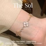  Lắc Tay Dây Rút Hàn Quốc Cỏ 4 Lá Đính Đá Cao Cấp 