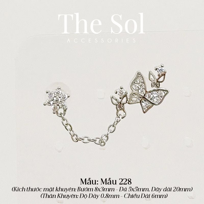  Khuyên Tai Thép Xi Mạ The Butterfly - Mẫu 228 