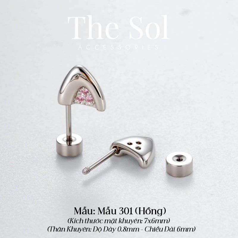  Khuyên Tai Thép Xi Mạ Cat's Ear - Mẫu 301 