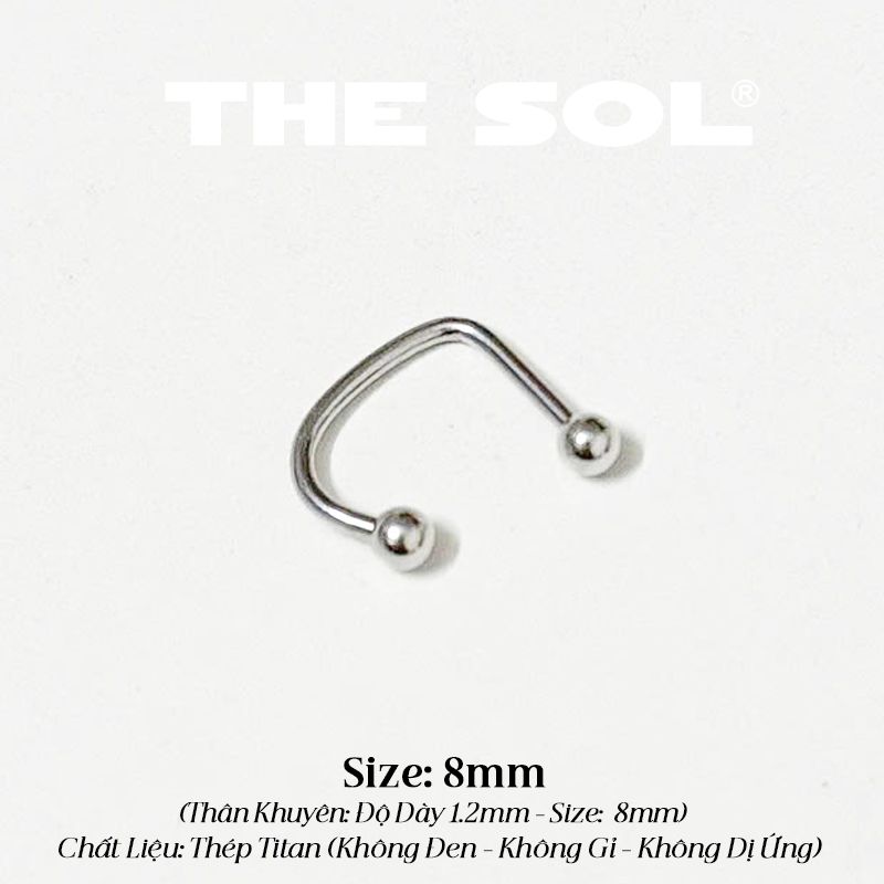  Khuyên Môi Titan Unisex Chữ U Bi Tròn 
