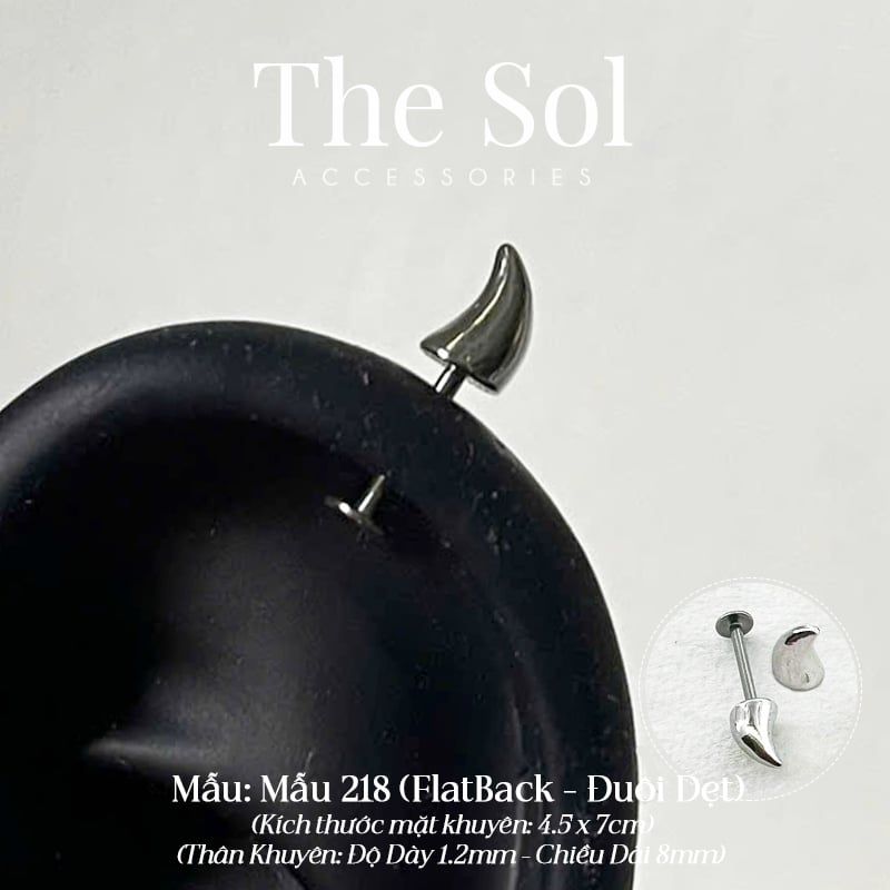  Khuyên Tai Thép Xi Mạ VERTICAL HELIX - Mẫu 218 