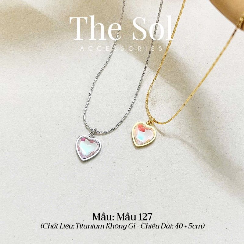  Dây Chuyền Titan Opal Heart - Mẫu 127 