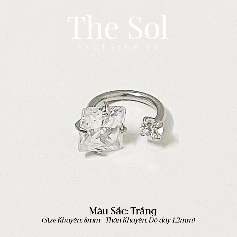  Khuyên Tai Titan Unisex SEPTUM Dia Colour - Vuông 