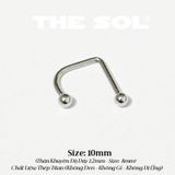  Khuyên Môi Titan Unisex Chữ U Bi Tròn 