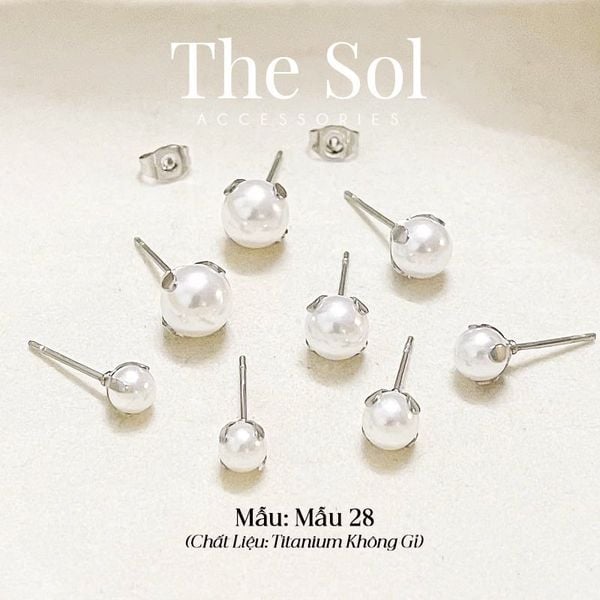  Bông Tai Titan The Pearl - Mẫu 28 