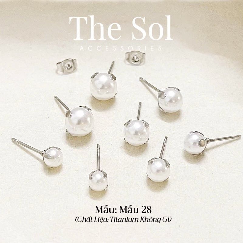  Bông Tai Titan The Pearl - Mẫu 28 