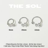  Khuyên Tai Thép Xi Mạ SEPTUM Hồ Điệp Đính Đá Trắng 