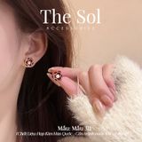  Bông Tai Hàn Quốc Red Flower - Mẫu 311 