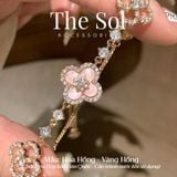  Lắc Tay Dây Rút Hàn Quốc Cỏ 4 Lá Đính Đá Cao Cấp 