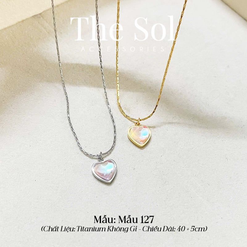  Dây Chuyền Titan Opal Heart - Mẫu 127 