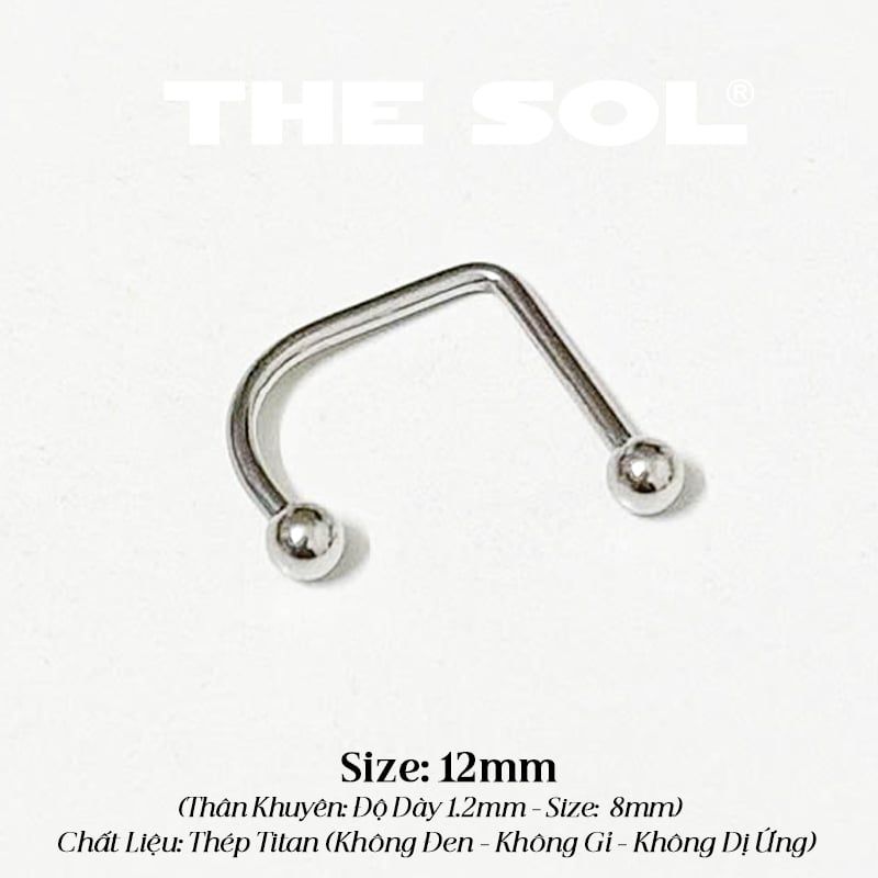  Khuyên Môi Titan Unisex Chữ U Bi Tròn 