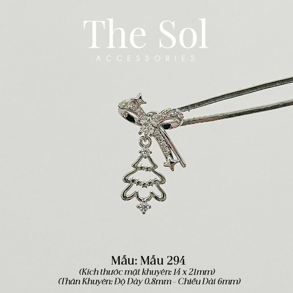  Khuyên Tai Thép Xi Mạ Giáng Sinh - Mẫu 294 