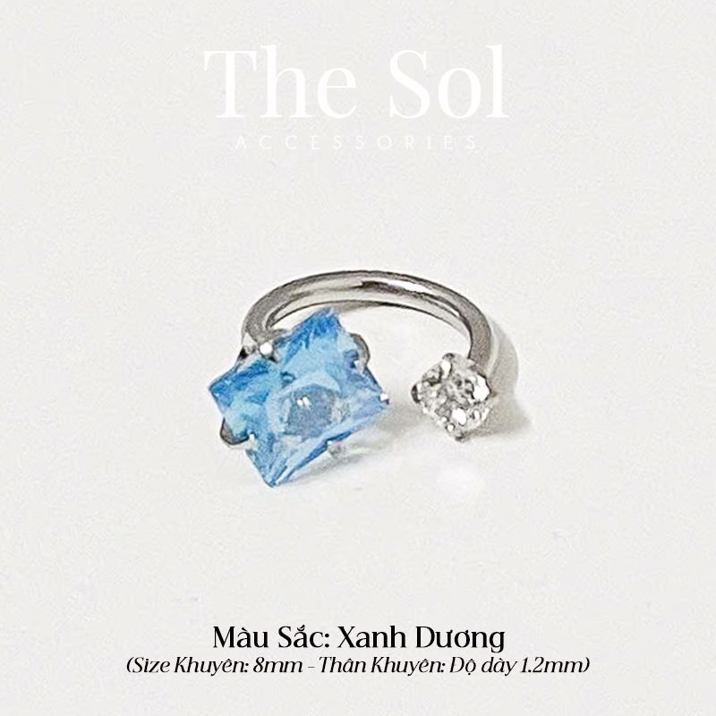  Khuyên Tai Titan Unisex SEPTUM Dia Colour - Vuông 