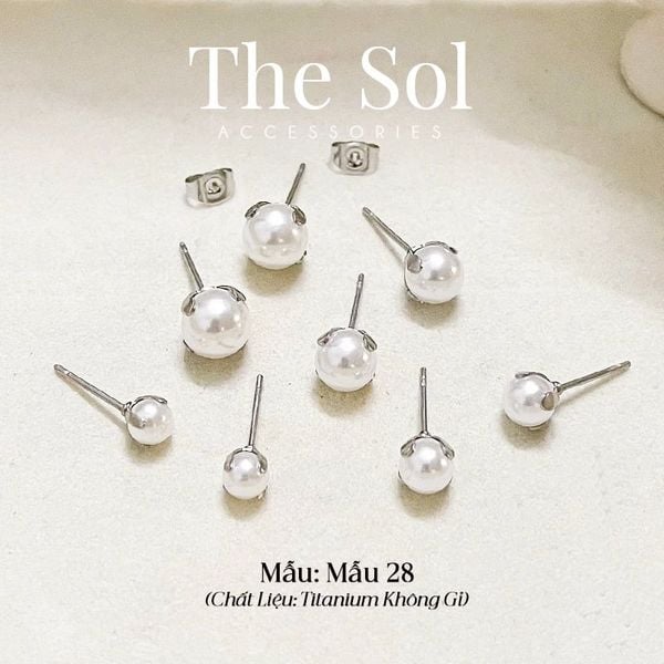  Bông Tai Titan The Pearl - Mẫu 28 