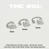  Khuyên Tai Thép Xi Mạ SEPTUM Hồ Điệp Đính Đá Trắng 