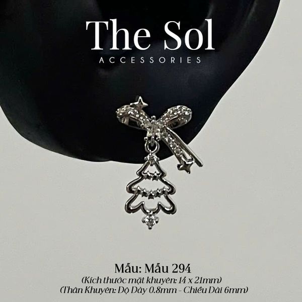  Khuyên Tai Thép Xi Mạ Giáng Sinh - Mẫu 294 