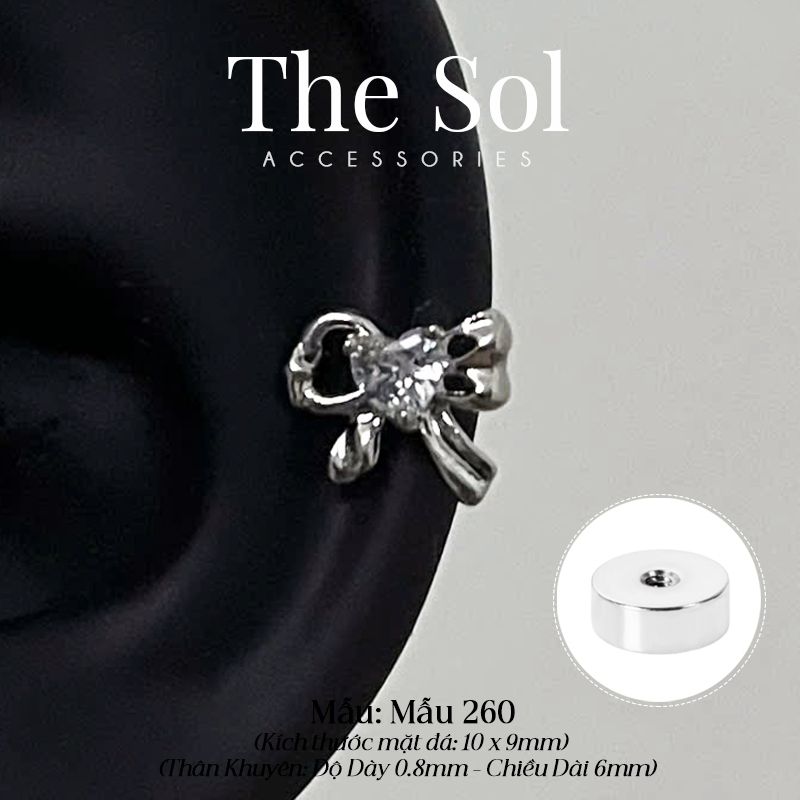  Khuyên Tai Thép Xi Mạ The Bow - Mẫu 260 