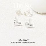  [SHOPEE] Bông Tai Nhựa Nhiều Mẫu Chuôi Su - Màu Bạc 