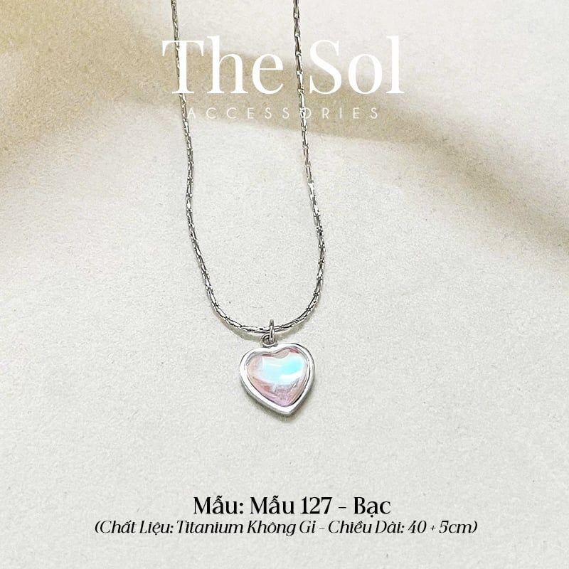  Dây Chuyền Titan Opal Heart - Mẫu 127 