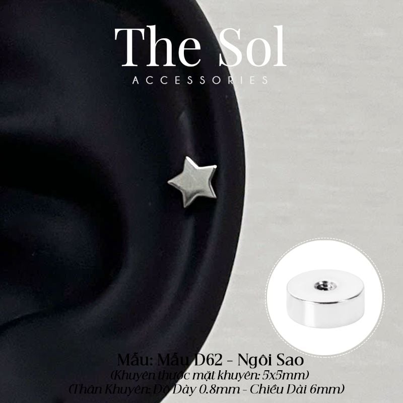  Khuyên Tai Titan Mini Shape - Mẫu D62 