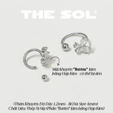  Khuyên Tai Thép Xi Mạ SEPTUM Hồ Điệp Đính Đá Trắng 