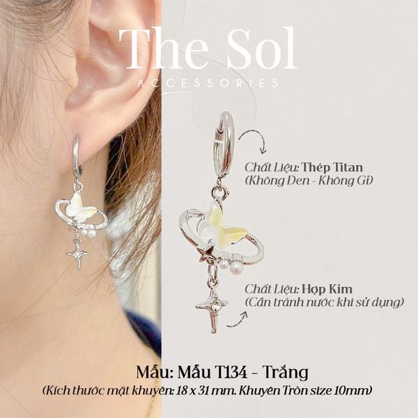  Khuyên Tai Titan The Butterfly - Mẫu T134 