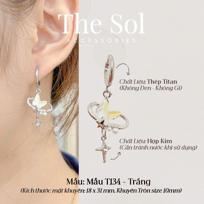  Khuyên Tai Titan The Butterfly - Mẫu T134 