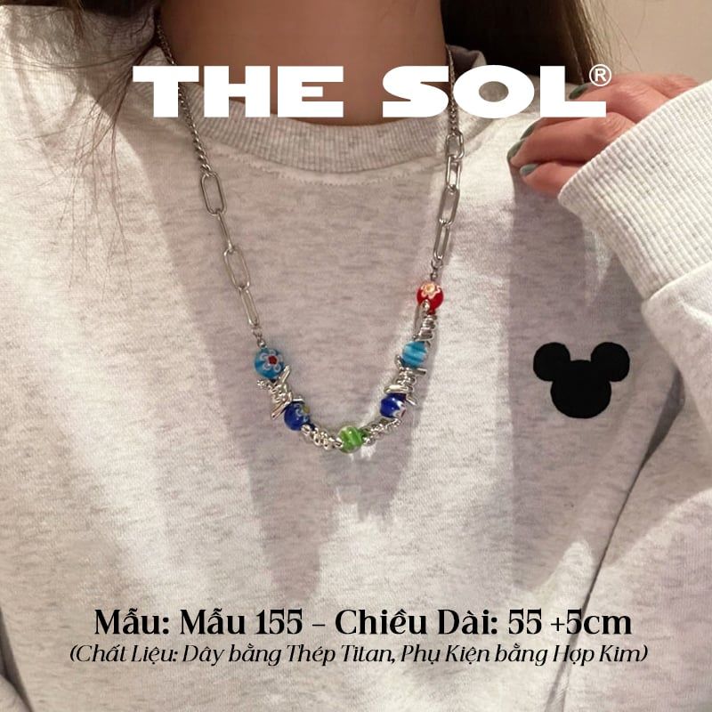  Dây Chuyền Titan Unisex Colorful Bead - Mẫu 155 
