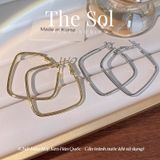  Bông Tai Hàn Quốc Square Hoops 