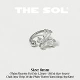  Khuyên Tai Thép Xi Mạ SEPTUM Hồ Điệp Đính Đá Trắng 