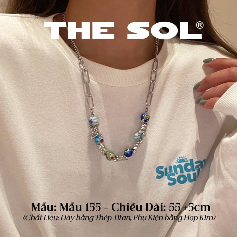  Dây Chuyền Titan Unisex Colorful Bead - Mẫu 155 