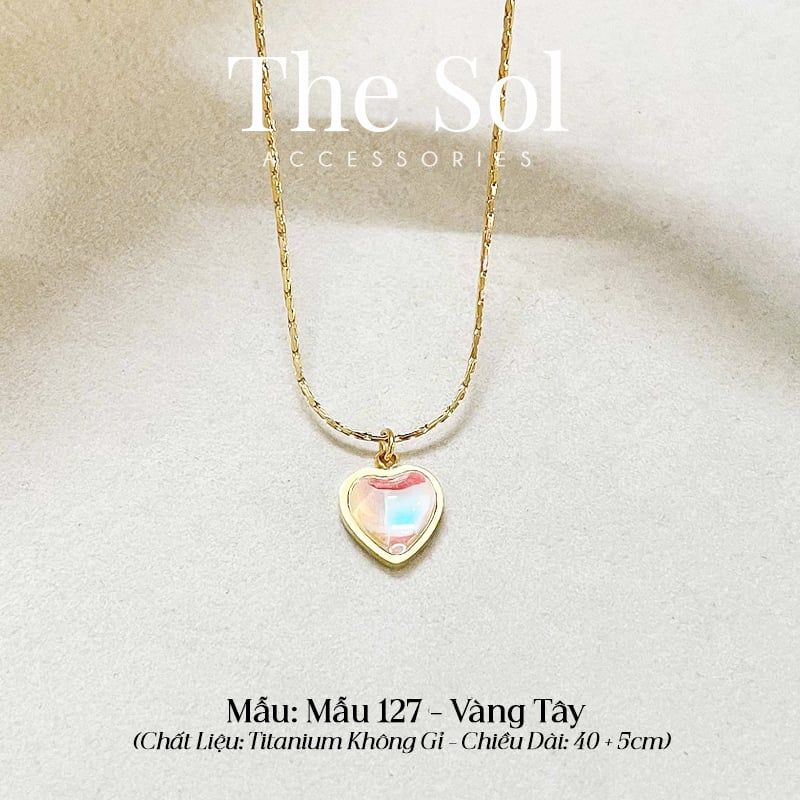  Dây Chuyền Titan Opal Heart - Mẫu 127 