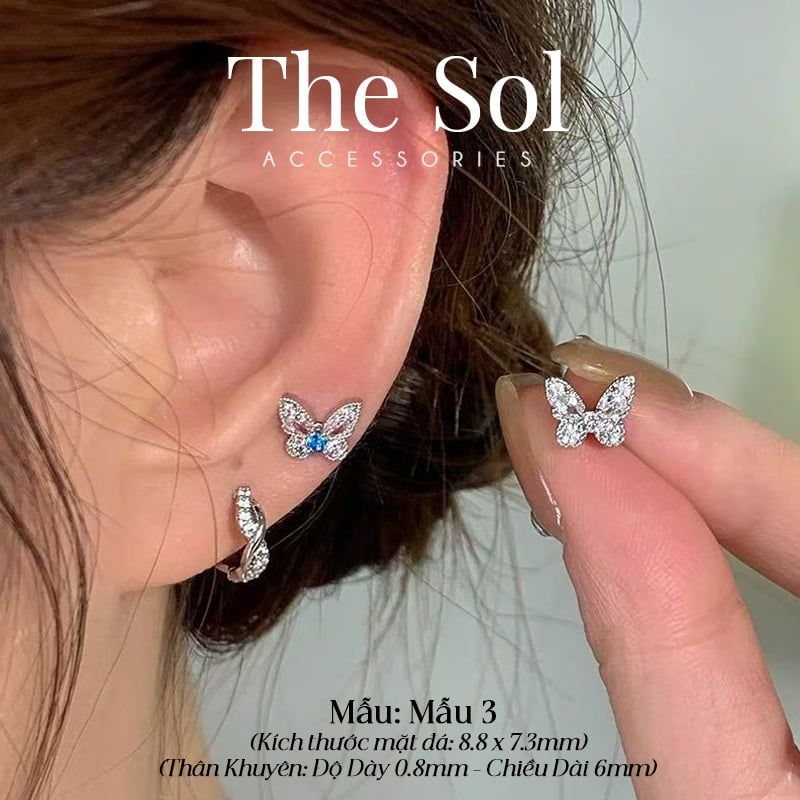  Khuyên Tai Thép Xi Mạ The Butterfly - Mẫu 3 
