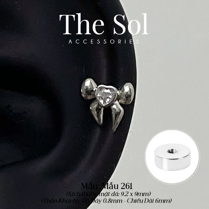  Khuyên Tai Thép Xi Mạ The Bow - Mẫu 261 