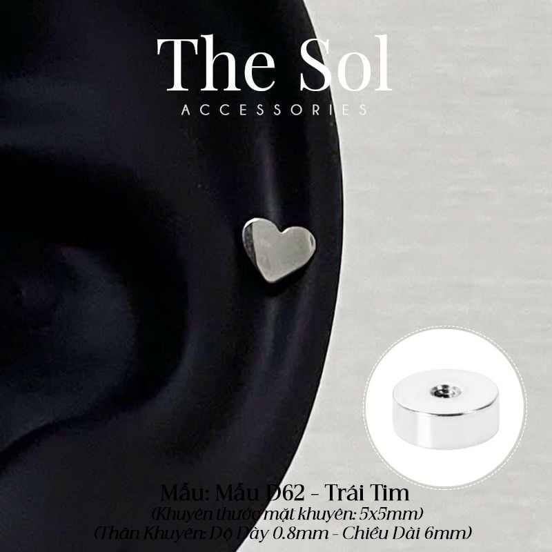  Khuyên Tai Titan Mini Shape - Mẫu D62 