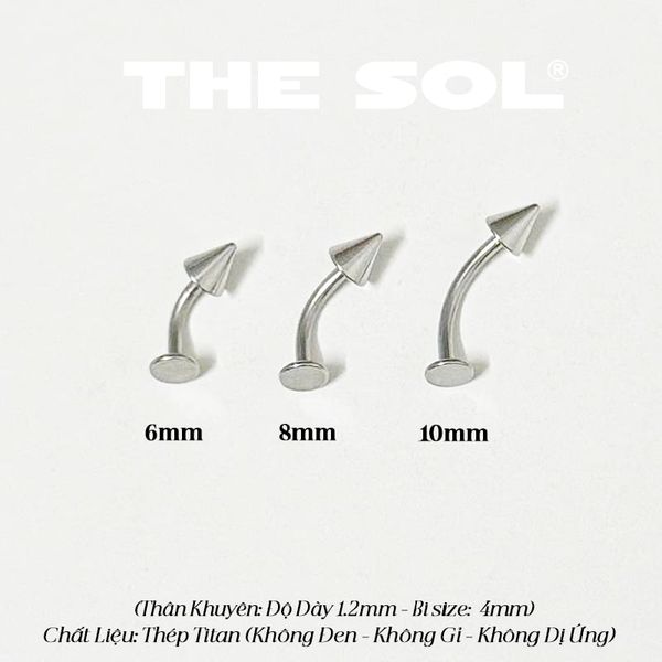  Khuyên Môi Titan Unisex ASHLEY - Bi Nhọn 