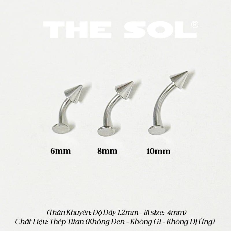  Khuyên Môi Titan Unisex ASHLEY - Bi Nhọn 
