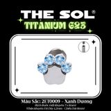  Khuyên Tai TITANIUM G23 FLATBACK Cat Paws 
