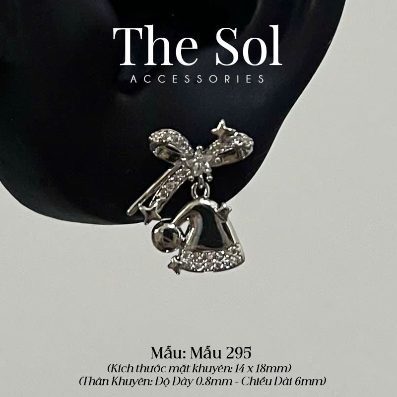  Khuyên Tai Thép Xi Mạ Giáng Sinh - Mẫu 295 