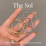  Bông Tai Hàn Quốc Square Hoops 
